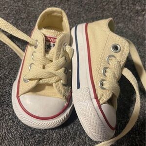 Converse Cream and Red Classic Sneakers